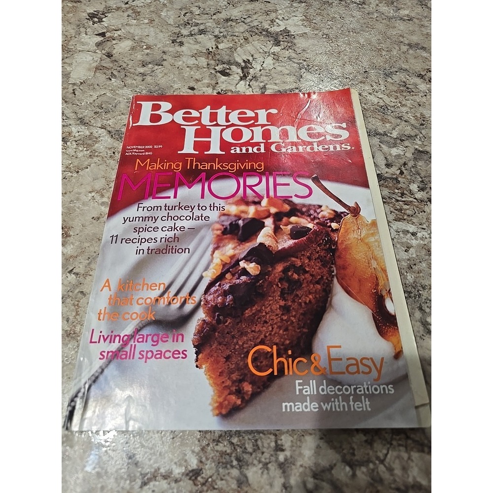 Better Homes and Gardens Magazine November, 2002